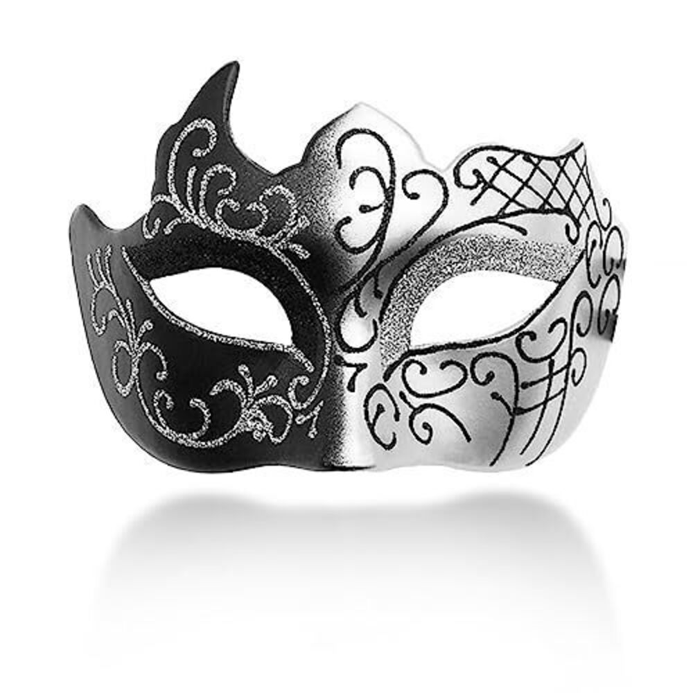 4924 Masquerade Mask Couple Venetian Shiny Retro Masks for Halloween